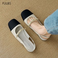 FULIBS 빅사이즈 여자샌들플랫 진주 메리제인 슬링백 여성단화225-265