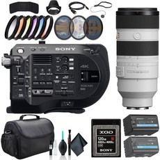 소니 PXWFS7M2 XDCAM 슈퍼35 카메라 시스템 FE 70200mm 120GB 메모리 카드 BPU35 배터리 필터 키트 컬러 후드 가방, 1개