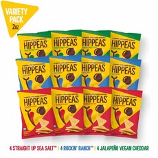 HIPPEAS 힙피 오가닉 칙피 스낵 버라이어티 팩 프로틴 28g 12개입, 1세트