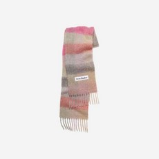 [정품] 아크네 스튜디오 모헤어 체크 스카프 푸시아 라일락 핑크 Acne Studios Mohair Check Scarf Fuchsia Lilac Pink