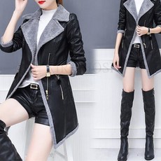 kirahosi 여성 시크한 롱 PU 자켓 가죽 라이더 트렌치코트 307호+덧신증정 CE8plcns