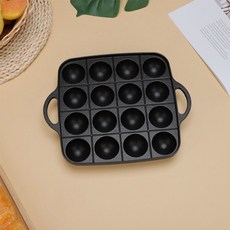 가정용 타코야끼 기계 16홀 타코야끼팬 홈메이드 간식 만들기 블랙, 1개, 20cm