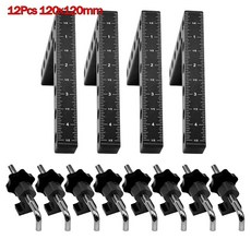 목수의 사각 눈금자 목공 도구 90 L자형 보조 고정장치 접합 위치 패널 클립, 07 12Pcs 120mm Black, 12개