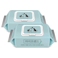 [마이프렌드 캡형60매x2팩] 강아지 고양이 전용물티슈