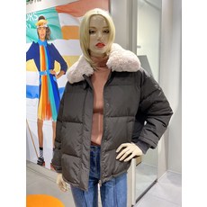 베네통 페이크FUR 구스다운 숏점퍼 BAPDA9061