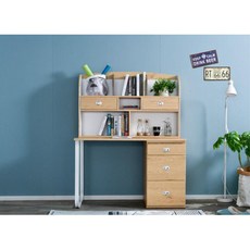 멀티책꽂이 초등학생 3단서랍 편수책상 선반책상 DIY, 오크화이트