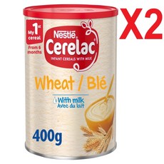 [영국발송] 400G 2통 네슬레 세레락 이유식 위트 인판트 시리얼 윗 밀크 6개월이상 Nestle Cerelac Wheat Infant Cereal with Milk, 2개