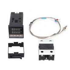 우메파 0 400°C PID 디지털 온도조절기 키트 REXC100FK02VDN 열전대 AC110V240V Max25A SSR, 1개