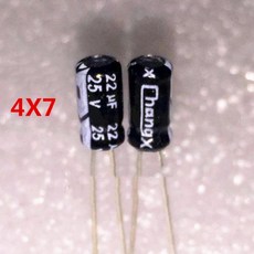10 개/몫 25v22uf 22 미크로포맷 25V 정품 플러그인 알루미늄 전해 커패시터 볼륨 4x7mm 5x11MM, 10개