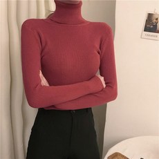 감성갤러리 여성 겨울 목폴라 여리여리핏 골지 긴팔 티셔츠 폴라티셔츠 폴라티 골지티셔츠
