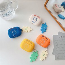 에어팟 곰돌이 4컬러 케이스, 옐로우, 3프로