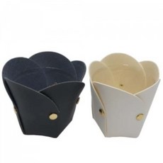 [바구니] 블랙 가죽(레자) 소형 바구니 - 5개 1세트(12cm 8.5cm 높이 11.5cm)다용도 선물 꽃 포장 플라워 원데이클래스