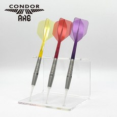 CONDOR AXE - 일체형 다트 플라이트, 스몰형 미디움(M), 1세트, 클리어 퍼플