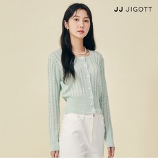 JJ지고트 케이블 스퀘어넥 크롭 가디건 GP5P1CDT21