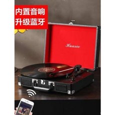 휴대용턴테이블 레코드 LP 캠핑용 미니 레트로 그라모폰 블랙젤 휴대용 빈티지lp 레코드플, 01 블랙레드(클래식)+코듀로이