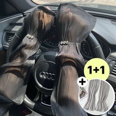 밀크린 여성 자외선 차단 운전용 팔토시 레이스 손등 사무용토시 2종 세트, 1세트, 그레이1+블랙1