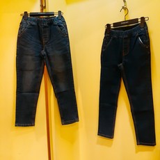 남아 밴딩 약기모 배기청데님 아동키즈 허리고무줄 겨울 청 통통하고 허벅지넓은 청바지