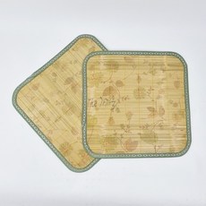 시원한 대나무방석 45x45cm 여름 쿨 차량용 사무실 의자 쇼파 방석 시트, 꽃무늬