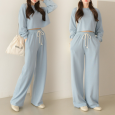 Newcare 가을 여성 트레이닝세트 크롭티 츄리닝바지 데일리세트