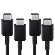 [neonp] 1+1 삼성전용 C to C 초고속 충전 케이블 스마트폰 갤럭시 정품 호환, 2개, 블랙, 180cm 2개, 블랙, 180cm