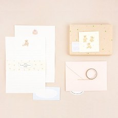 대시앤도트 투 유 마이 디어 레터 편지지 4p + 봉투 2p 세트, 01 해피베어, 1세트