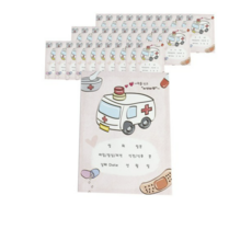 행복주치의 칼라 약봉투 포장봉투 100p, 혼합색상, 1개