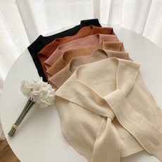 멜란지 골지 어깨숄니트 파스텔 레이어드 숄니트