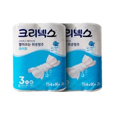 크리넥스 빨아쓰는 위생행주 화이트 키친타올 63매 2롤 x 2팩, 4개