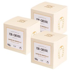 FER A CHEVAL EMBLEMATIC MARSEILLE SOAP CUBE OLIVE 페라슈발 엠블럼매틱 마르세유 큐브 올리브 비누 100g 3팩