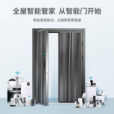 주차장자동문 전원주택시공 조립식주택 페르메이저와 풍세우 고급장정맥 스마트홈 방범용 호화 빌라 문, 01 알루미늄판 조각+스마트지문 잠금 시스템