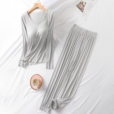 마마조이 모달 골지 브라캡 긴팔 잠옷 파자마세트