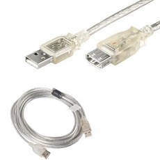 USB2.0연장케이블 2.5M 노이즈필터 추천 투명USB연장선, 단품, 단품