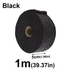 오토바이 배기 열 테이프 헤더 랩 매니폴드 절연 고온 보호 부품, 5.Black 1m, 1개