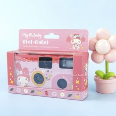 산리오 마이카메라 5개캐릭터 필름 일회용카메라 플래시내장 코닥필름17장포함, 1개, 마이멜로디