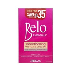 BELO ESSENTIALS 스무딩 화이트닝 바디 바 비누 호호바 비즈 3개 x 90g