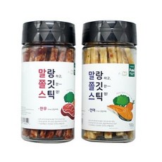 푸르미 말랑하고 쫄깃한 스틱 껌, 혼합맛(한우/혼합야채), 혼합맛(연어/혼합야채), 180g, 2개