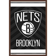 EOM NBA Brookly [22.375" x 34"- Mahogany Framed Version] - E080007V3GDBTN4
