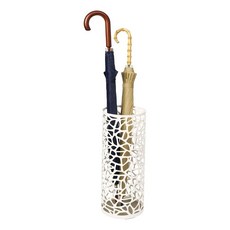 Yamazaki Home Nest 우산 꽂이 - 우산 및 지팡이 보관 - 원형 - 스틸 - 최대 6개의 우산 보관, Round, White