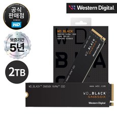 WD BLACK SN850X 2TB M.2 NVMe SSD (GEN4/PS5 호환)