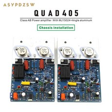 섀시 설치 QUAD405 스테레오 클래스 AB 파워 앰프 MJ15024 + 앵글 알루미늄 DIY 키트 마감 보드, 01 Finished board