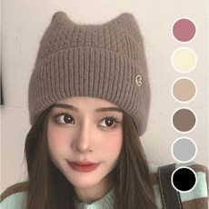 유니크한 귀여운 고양이 귀 니트 뿔 사계절 비니 모자