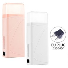 Foreverlily 휴대용 히터 롤 온 제모 가열 기계 워머 롤러 왁싱, European Standard, Pink and White, 1개