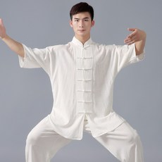 새론몰 린넨세트 면린넨 태극복 남자 차이나 연공복 권법 룩 여성 반팔 무술 유니폼 봄 여름 계절 얇은