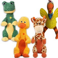 대형견 강아지 장난감 삑삑이 봉제 인형 분리불안 해소 놀이기구, 4개