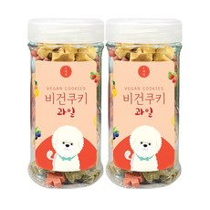 강아지 비건 트릿 간식 부드러운 쿠키 저알러지 노견 노령견 간식, 2개, 180g, 과일 - 주베베