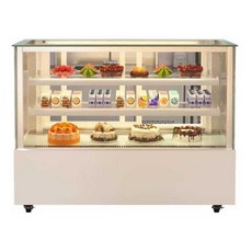 커피숍 케이크 쇼케이스 냉장 신선보관 유리 진열대, 180cm직각후면도어흰색