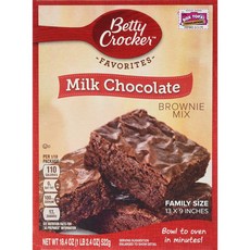 Betty Crocker Milk Chocolate Brownie Mix 18.4oz. (Pack of 4 Box 베티 크로커 밀크 초콜릿 브라우니 믹스 18.4oz. (4박스 팩, 521g, 4개