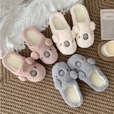 사무실 거실층간소음방지 키높이 홈보온 코알라슬리퍼 실내화 홈슬리퍼 거실화 거실실내화 보온슬리퍼 캐릭터실내화 커플슬리퍼 사무실실내화 실내, 핑크