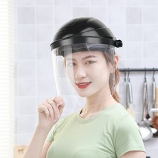 요리 보호 마스크 가방 헤어 페이스 마스크 캡 요리 안티 스케일링 가정용 투명 풀 페이스 마스크 마스크 여성, 탑 헤어 케어 포함 블랙