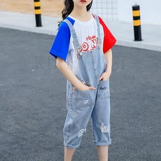 kirahosi 여름 옷 아동 여자 아이 멜빵 바지 주니어 13호 AMfkt9p